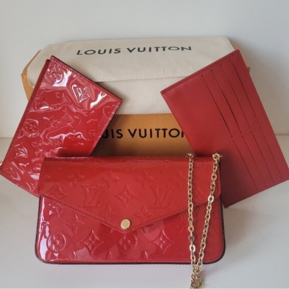Louis Vuitton Red Felicie Pochette Bag - Picture 7 of 15
